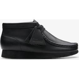 Clarks Older Kid's Wallabee Boot - Black Leather