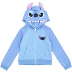 Disney Girl's Lilo & Stitch French Terry Zip Up Cosplay Hoodie - Blue