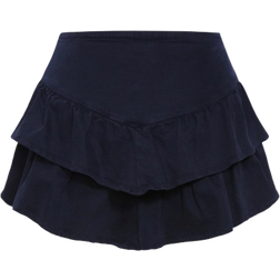 City Chic Amina Frill High Waist Mini Short Plus Size - Navy