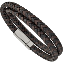 Chisel Braided Wrap Bracelet - Silver/Brown/Black