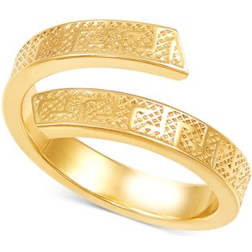 Italian Gold Greek Key Bypass Statement Ring - Gold