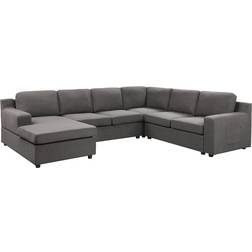 Lilola Home Waylon Gray Sofa 119.5" 6 Seater