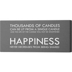 Happy Larry Happiness Never Decreases from Being Shared Grey Wanddeko 101.6x40.6cm