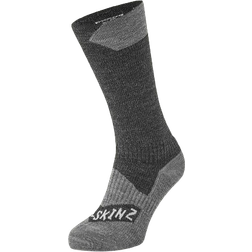 Sealskinz All Weather Mid Length Sock - Black/Grey Marl