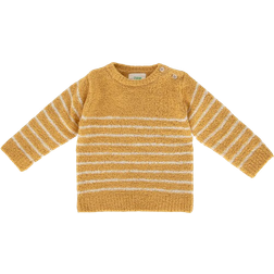 7AM Enfant Long Sleeve Striped Top - Amber & Ecru