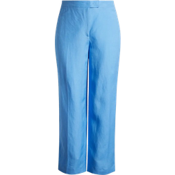 Anne Klein Wide Leg Linen Blend Pants Plus - Shore Blue