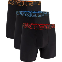 Under Armour Men's Performance Tech 6" 3-pack Boxerjock - Black/Phoenix Fire