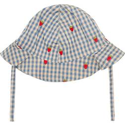 Flöss Baby's Polly Sun Hat - Berry/Blue Gingham