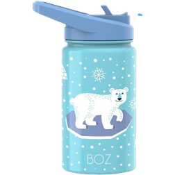 BOZ Kids Insulated Water Bottle with Straw Lid Stainless Steel Polar