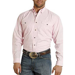 Roper Poplin Long Sleeve Button Down Shirt - Pink