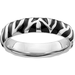 Stackable Expressions Animal Print Ring - Silver/Black