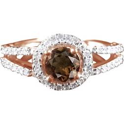 Jewel Zone Engagement Ring - Rose Gold/Brown/Diamonds