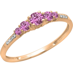 Dazzling Rock Bridal Engagement Ring - Rose Gold/Purple/Diamond