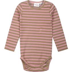 The New Unisex Long Sleeved Rib Bodysuit - Pink Nectar (TNS2054)