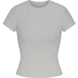 SKIMS Cotton Rib T-shirt - Light heather Grey