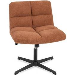 Costway Armless Cross Legged Brown Office Chair 35.5"