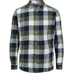 Jack & Jones Slim Fit Checkered Shirt - Green/Dusty Olive