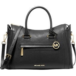 Michael Kors Carine Large Pebbled Leather Satchel - Black