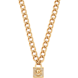 Michael Kors Precious Pavé Lock Necklace - Gold/Transparent