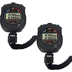 Pgzsy 2 Pack Multi-Function Electronic Digital Sport Stopwatch Timer, Large Display with Date Time and Alarm Function,Suitable for Sports Coaches Fitness Coaches and Referees