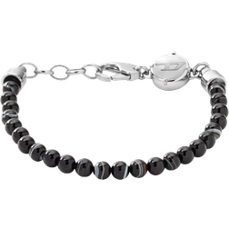 Diesel Beaded Studs Bracelet - Silver/Agate