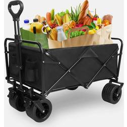 PACBEAR Folding Wagon Carts With Adjustable Handle/collapsible Beach Wagon with Big Wheels