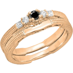 Dazzling Rock Engagement Ring - Rose Gold/Black/Diamonds