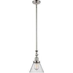 Innovations Lighting Large Cone Polished Nickel / Seedy Pendant Lamp 8"