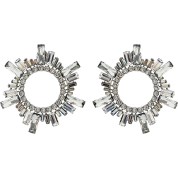 Amina Muaddi Begum Buckle Earrings - Silver/Crystals