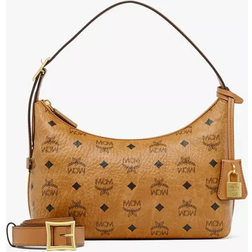 MCM Aren Small Hobo In Visetos - Cognac