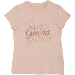 Guess Factory Adalyne Glitter Tee - Pink Roses