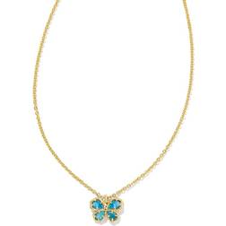 Kendra Scott Mae Butterfly Short Pendant Necklace - Gold/Turquoise