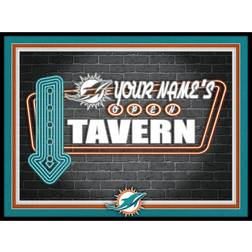 Fan Creations Miami Dolphins Black 12'' x 16'' Personalized Framed Neon Tavern Print