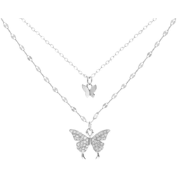 By Laila Butterfly Double Chain - Silver/Transparent