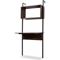 Baxton Studio Fariat Walnut Wood Brown/Black Book Shelf 69.7"