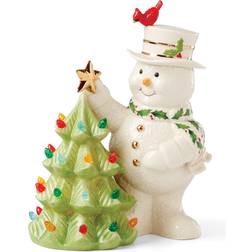 Lenox Happy Holly Days Snowman Lit Multicolour Figurine 8.5"