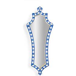 Mackenzie-Childs Royal Check Blue and White Wall Mirror 8x20.5"