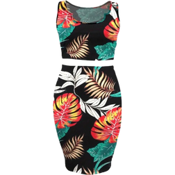 Shein SHEIN Slayr Women's Tropical Print Slim Fit Two Piece Set