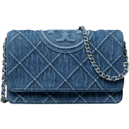 Tory Burch Fleming Soft Chain Wallet - Denim