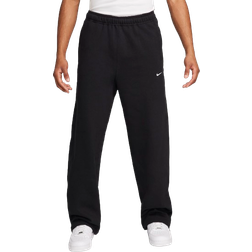 Nike Men's Solo Swoosh Open-Hem Fleece Pants - Black/White