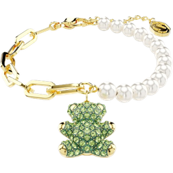 Swarovski Teddy Bracelet - Gold/Pearls/Green