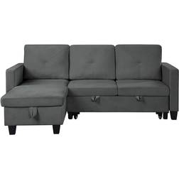 LOVMOR Sectional Dark Grey Sofa 60" 4 Seater