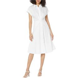 Lauren Ralph Lauren Women's Twist Front Cotton Blend Shirt Dress - White