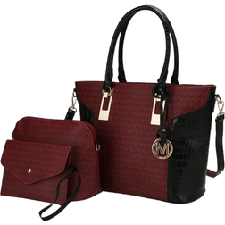 MKF Collection Shonda Tote Bag With Pouch & Wristlet - Burgundy