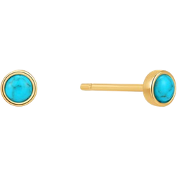 Ania Haie Tidal Cabochon Stud Earrings - Gold/Turquoise