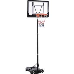 Soozier Portable Basketball Hoop System Stand with 33in Backboard, Height Adjustable 5-7ft for Indoor Outdoor Use