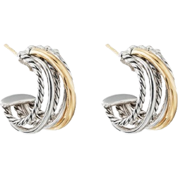 David Yurman Crossover Shrimp Earrings - Gold/Silver