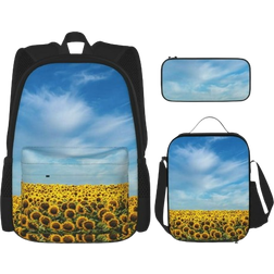Coaee Blooming Sunflower Field Casual Lightweight Backpack - Black