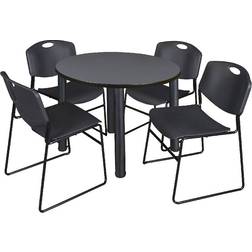 Regency Kee TB42RNDGYBPBK44BK Grey/ Black Dining Set 42" 5