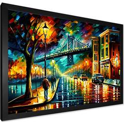 Design Art Colorful San Francisco II Black Framed Art 32x16"